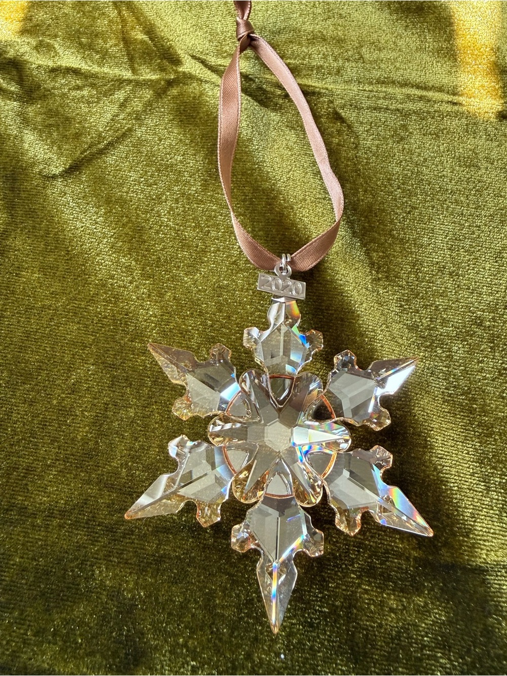 Swarovski 2020 Annual Edition Golden Shadow Crystal Snowflake Ornament